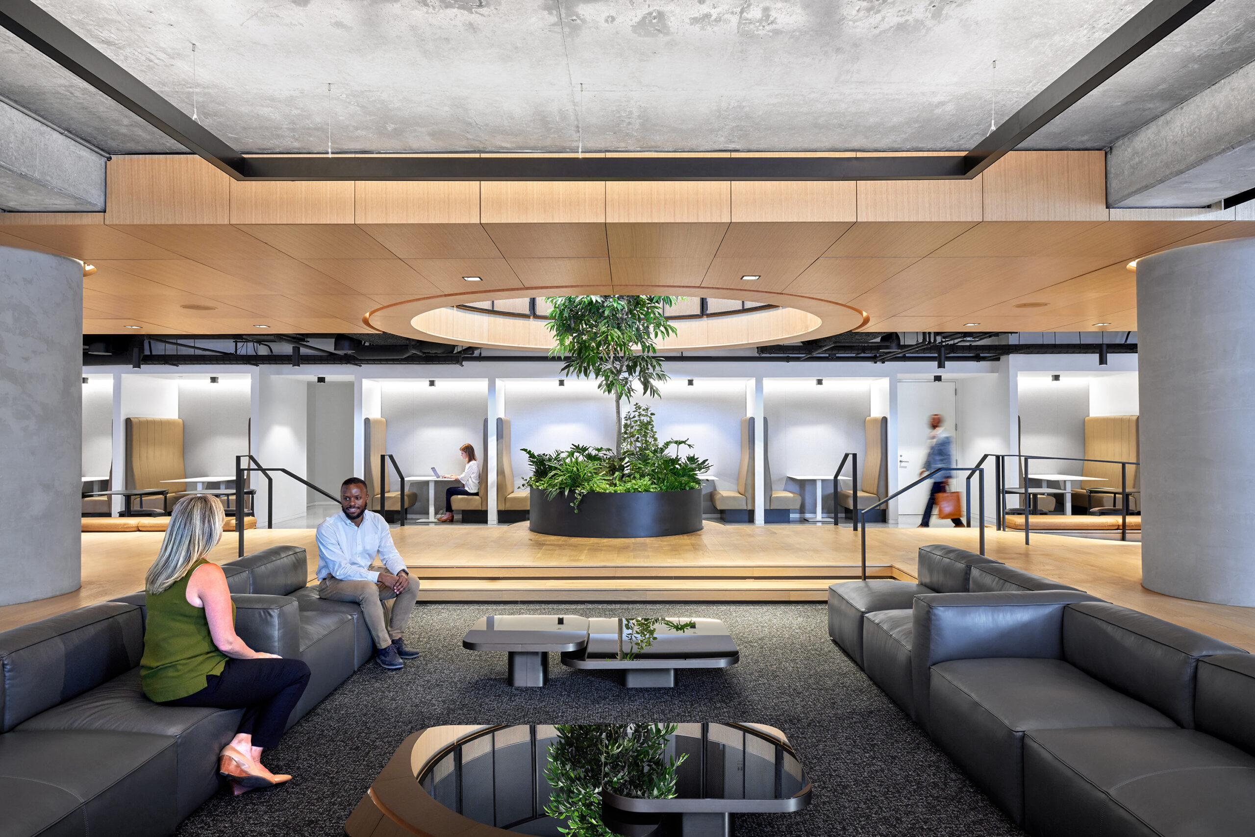 people talking in indoor space