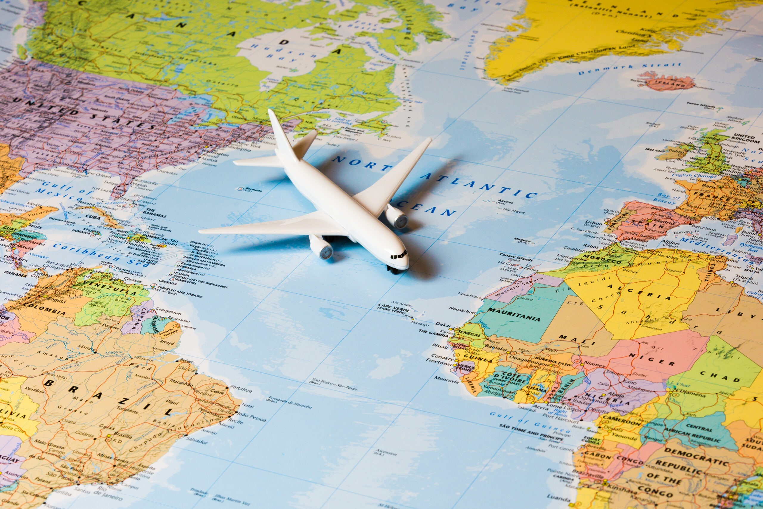 small plane on map