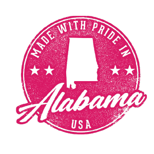 pink stamp with state shape
