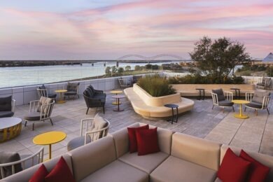 rooftop seating at Hyatt Centric Beale Street Memphis