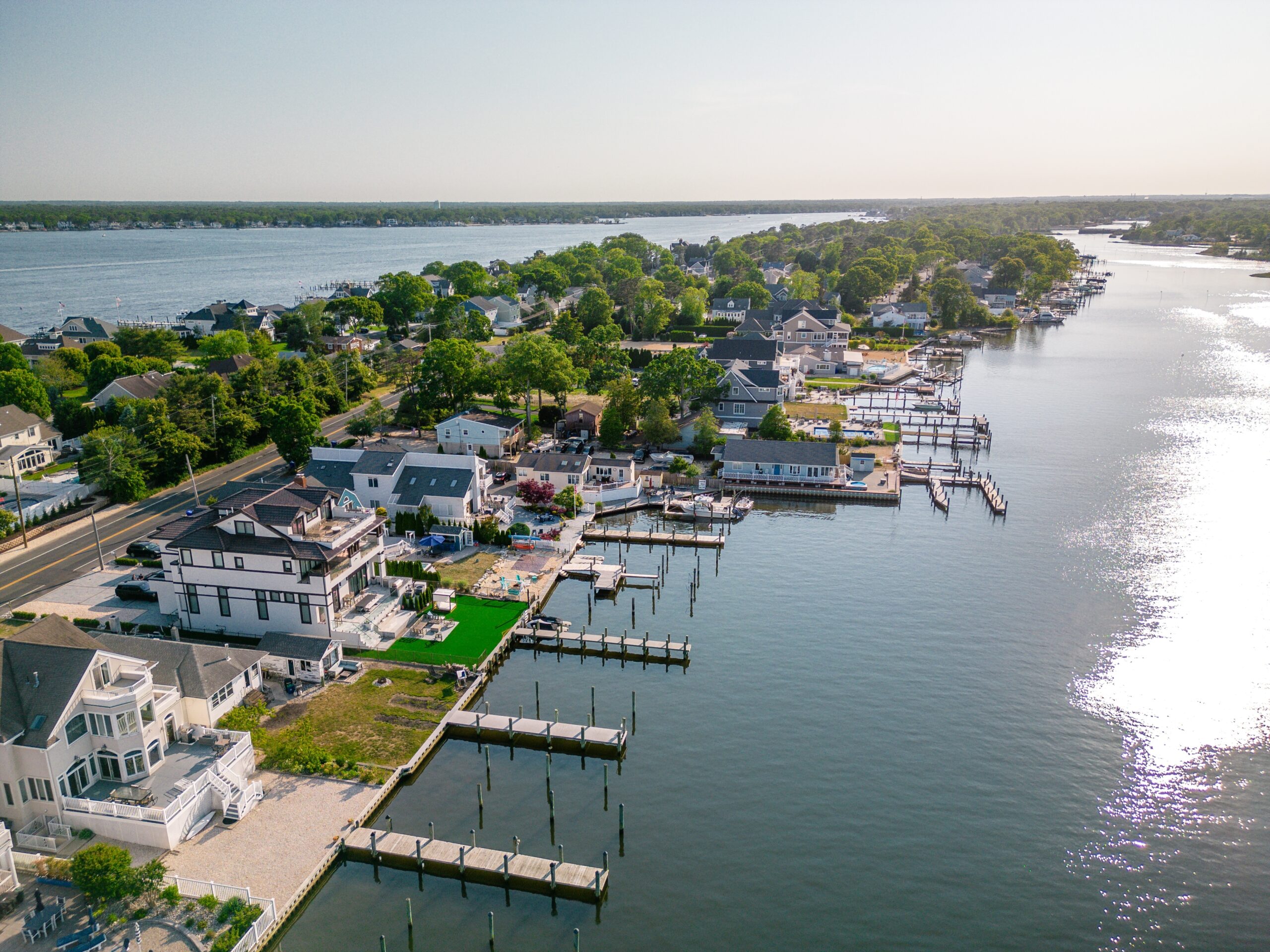 aerial view of harbor