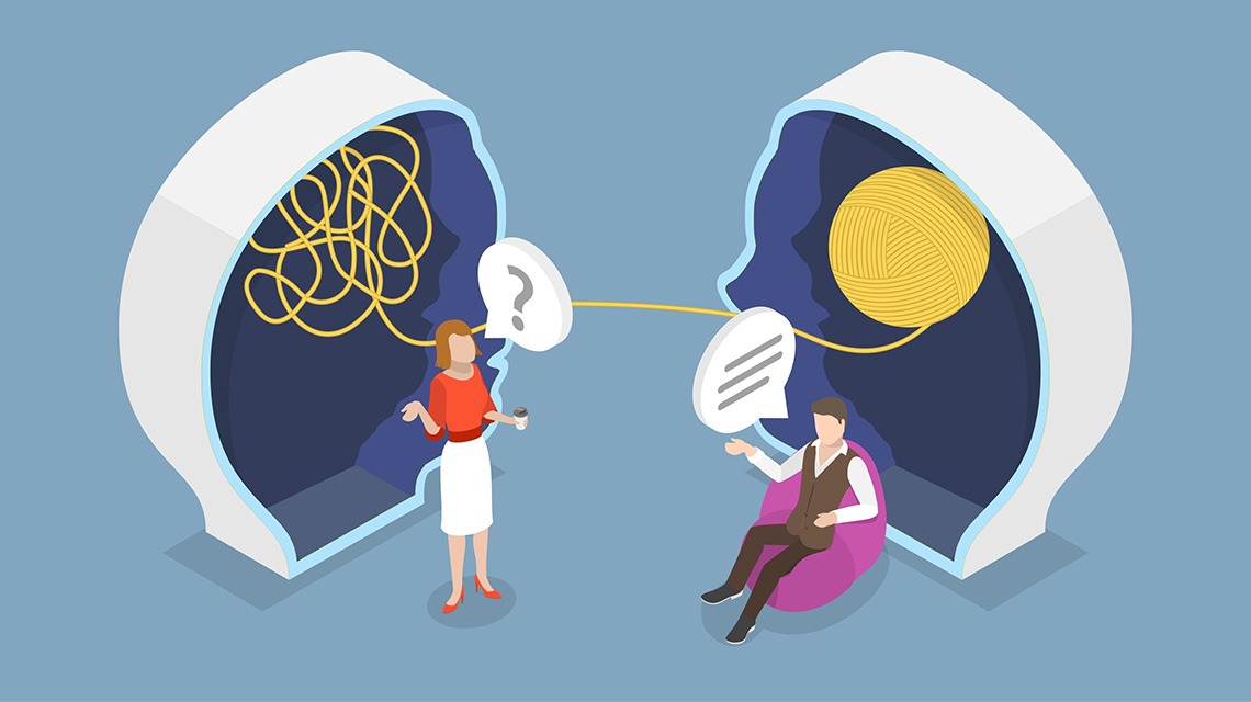 illustration of two people in counseling