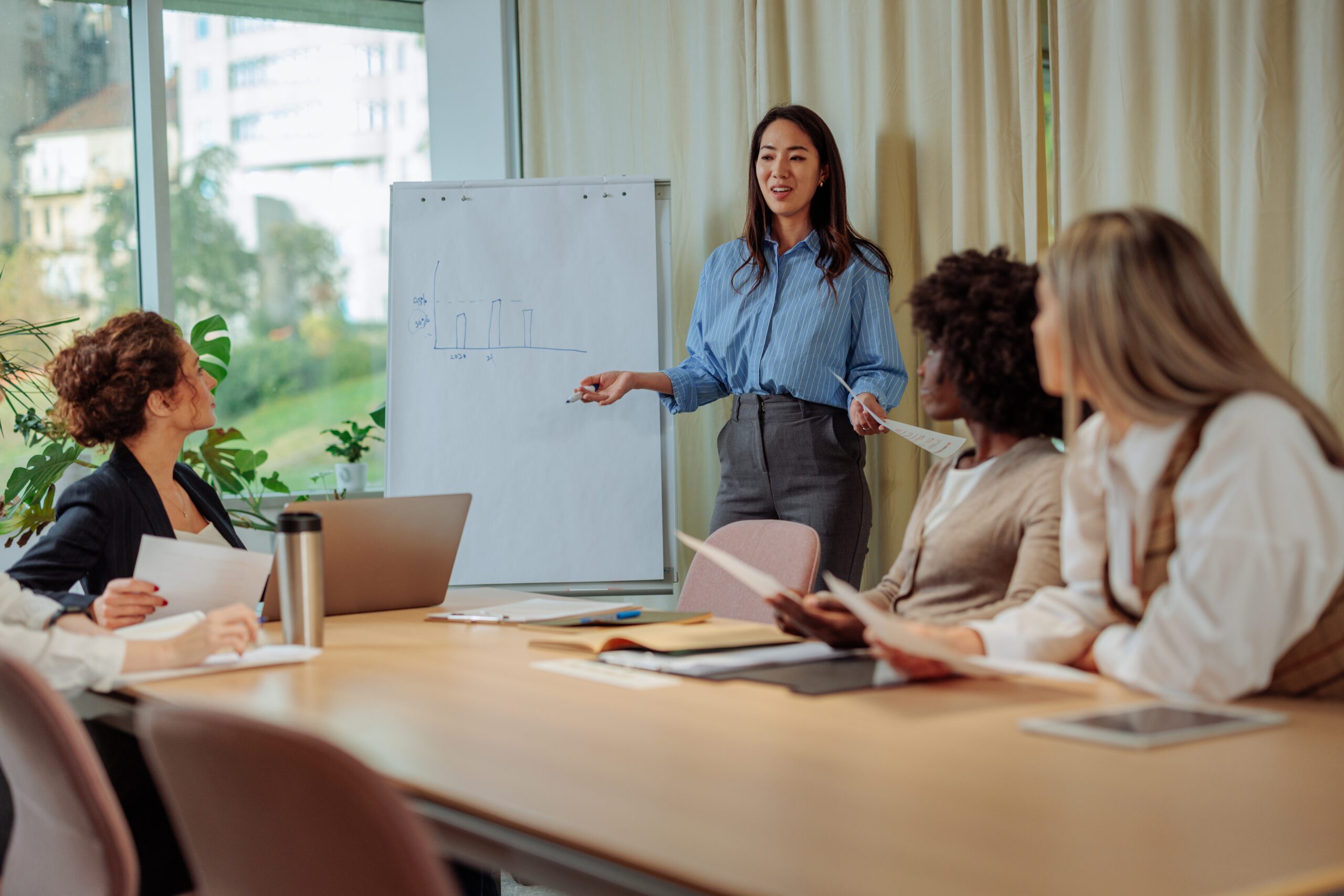 Businesswomen sitting in office