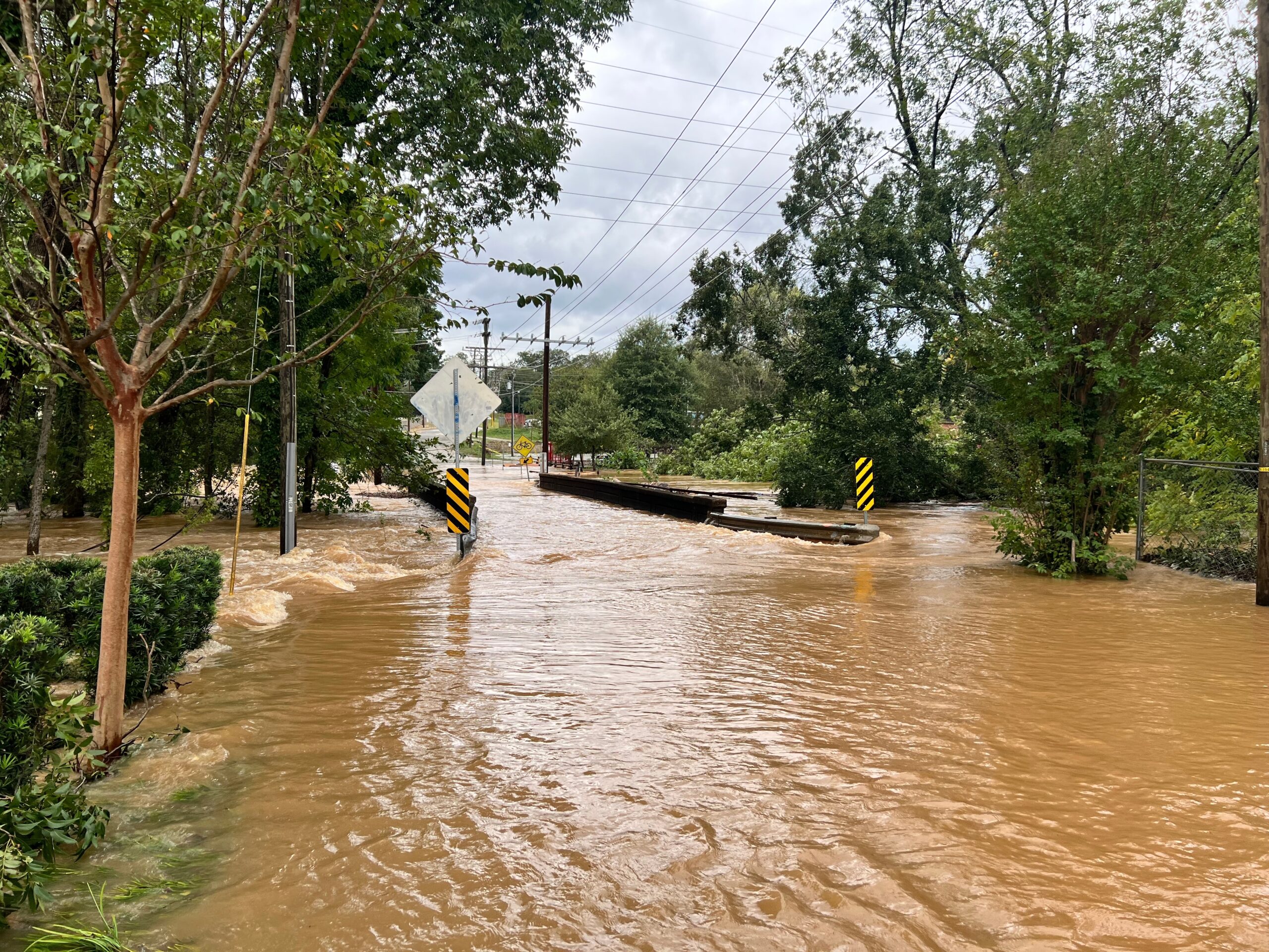 Damage from hurricane Helene in Greenville, South Carolina