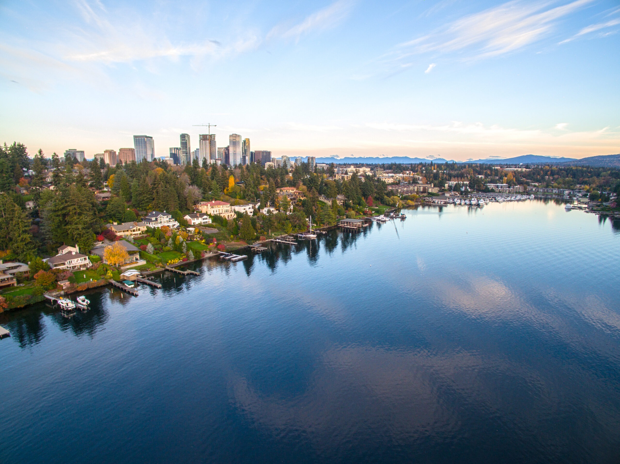 Downtown Bellevue with Lake Washington