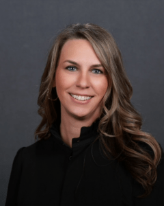 Michelle Patterson wearing black shirt
