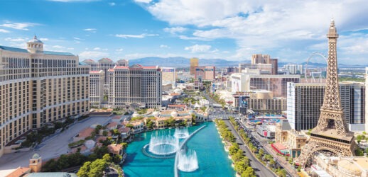 Aerial shot of Las Vegas Strip at daytime