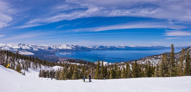 A bird’s eye view of Lake Tahoe from the slopes of Heavenly Resort