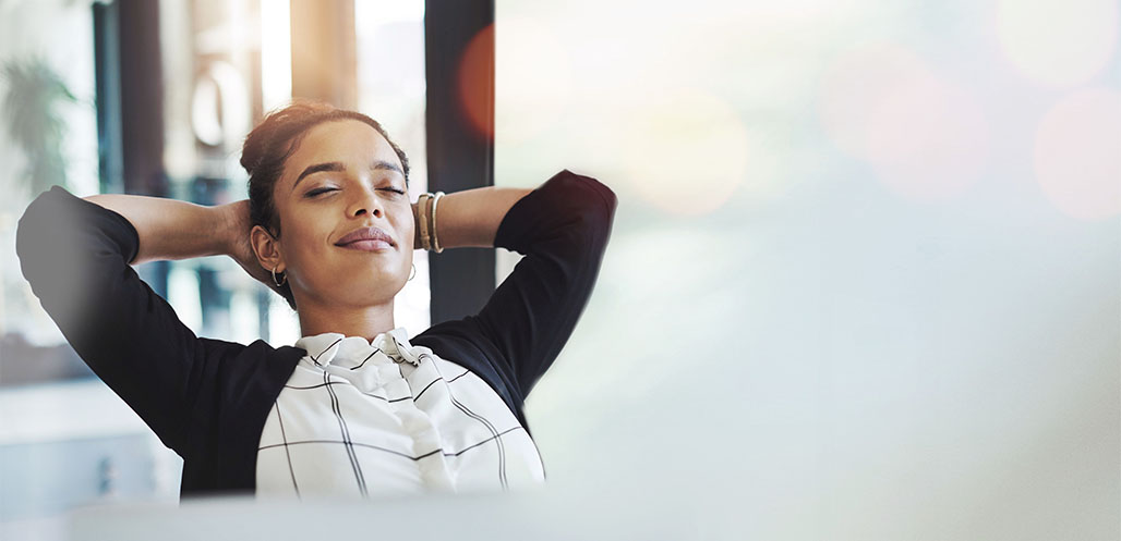 Businesswoman sitting at desk