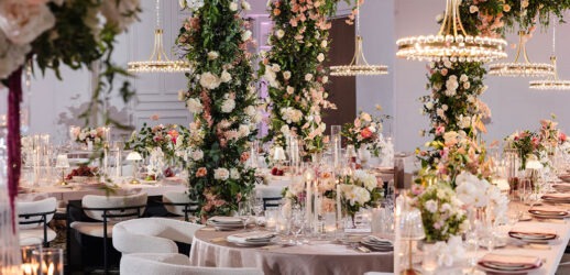 Floral design in event space