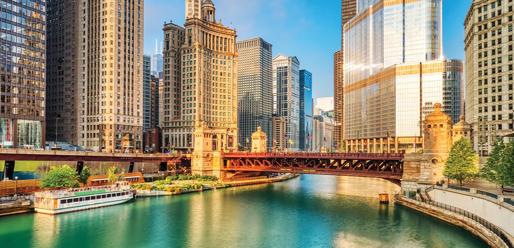 Chicago River dyed green for St. Patrick’s Day