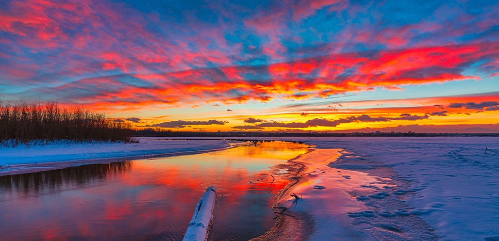 Sunset over Cherry Creek State Park