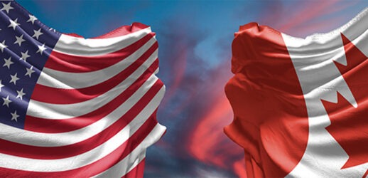 us and canadian flags