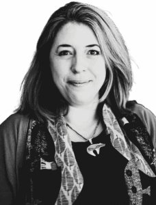 Black and white image of Naomi Clare