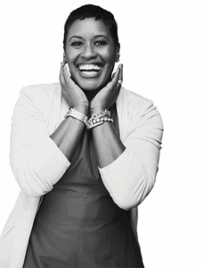 Black and white image of Sherron Washington