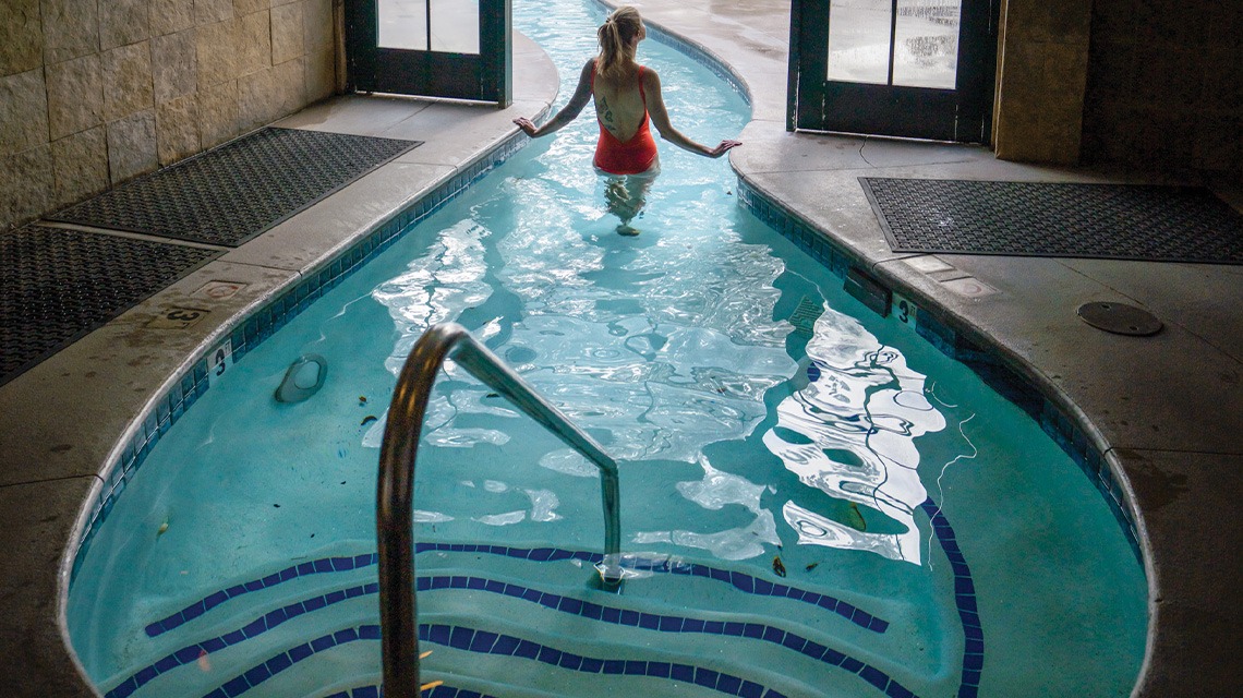 Woman in pool at Hyatt Regency Lake Tahoe