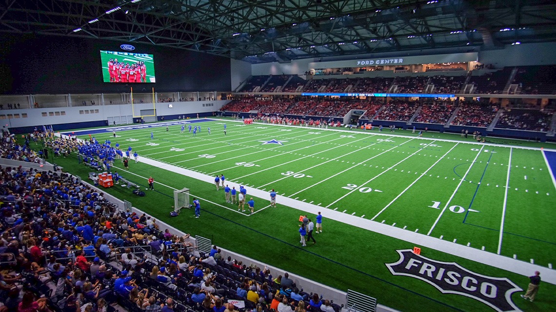 Zoomed out shot of Ford Center at The Star
