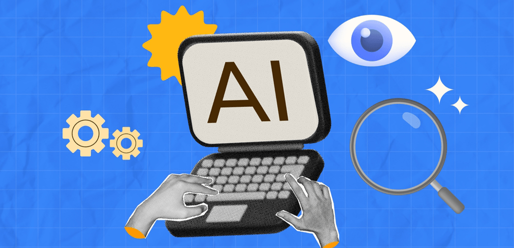 Illustration of person typing on computer