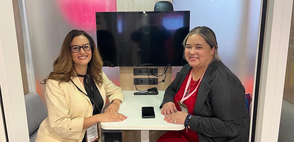 Eming Piansay on right with Tourism Calgary Tourism Media Manager Aviva Kohen on left