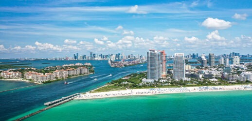 Wide shot of South Beach