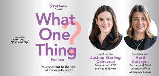 Justine Sterling and April Zorskym next to What One Thing logo