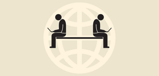 illustration of two people on laptops