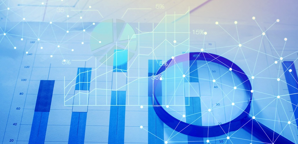 Magnifying glass and graph0