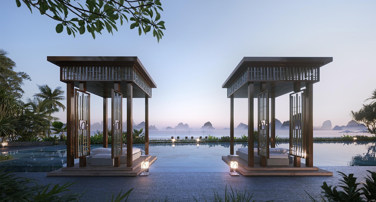 Pool bar and InterContinental Halong Bay Resort