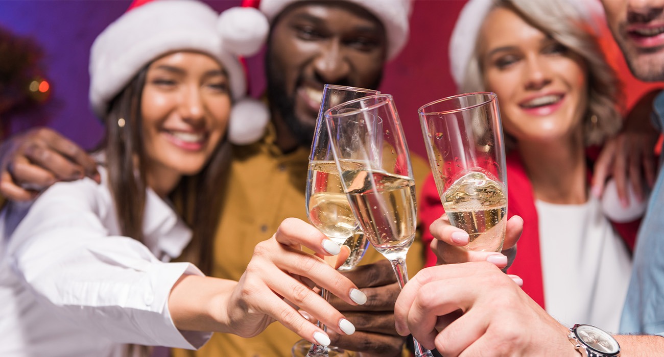 People saying cheers with champagne