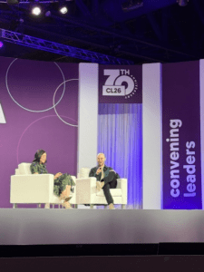 Holly Ransom on left and Adam Grant on right