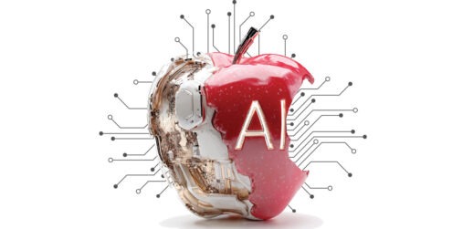 Apple with letters "AI" on it