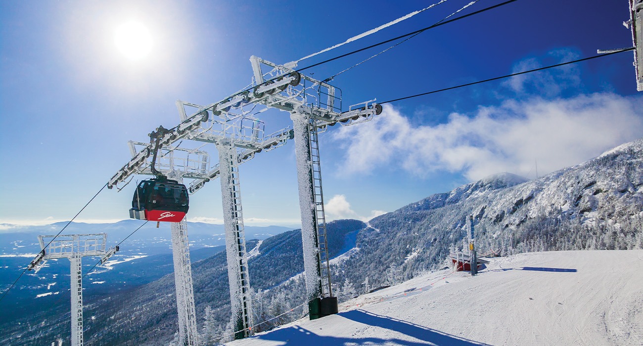 Stowe Mountain Resort on a snowy day