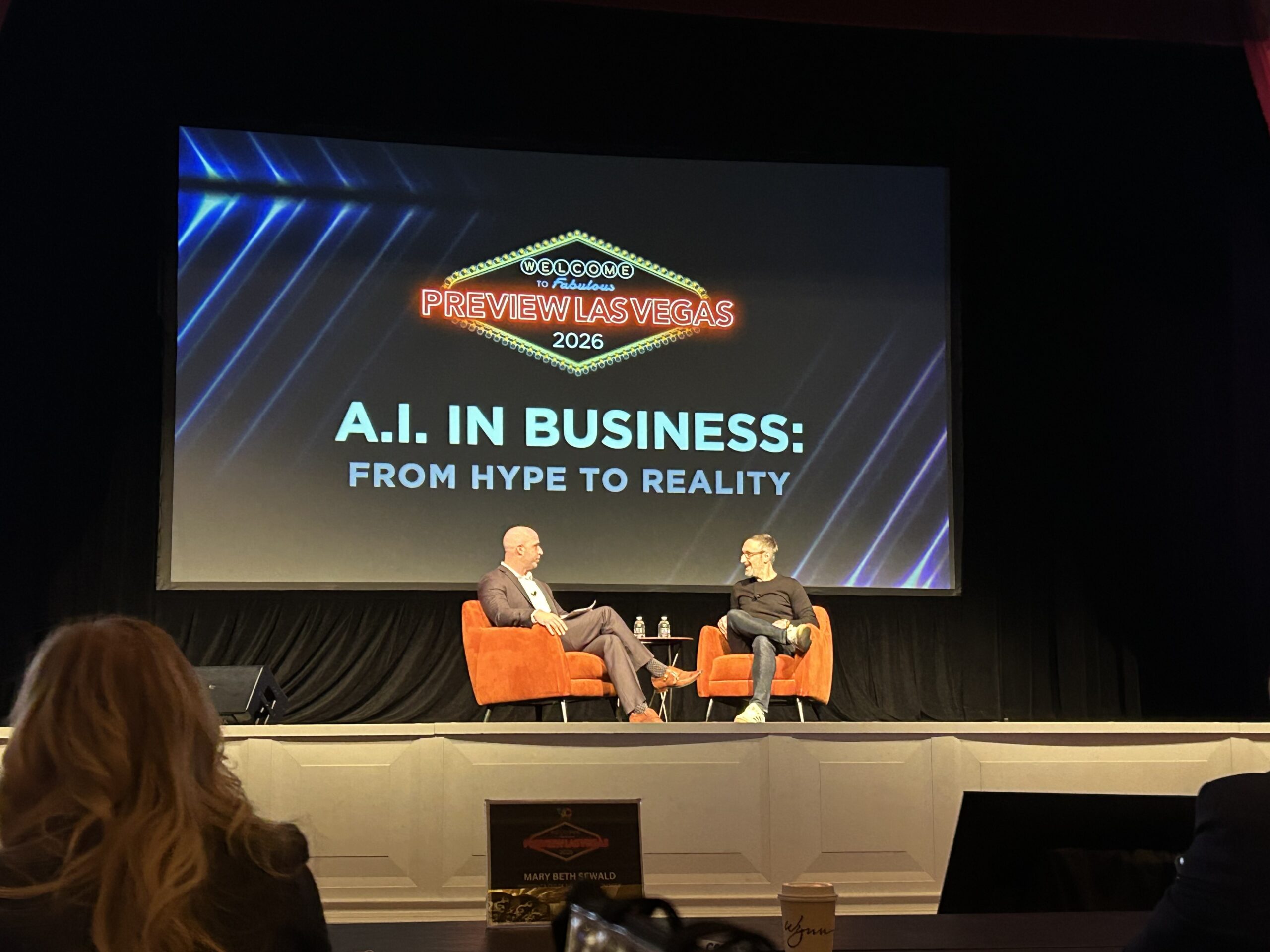 Adam Shlachter on right on stage