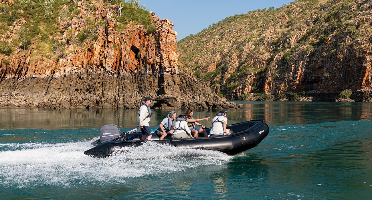 People riding in boat 