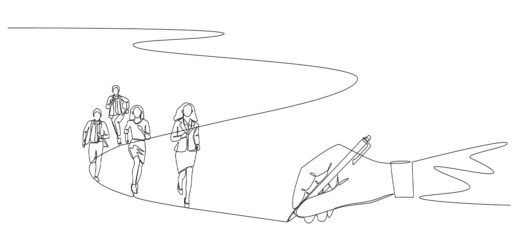 Black and white illustration of hard drawing line