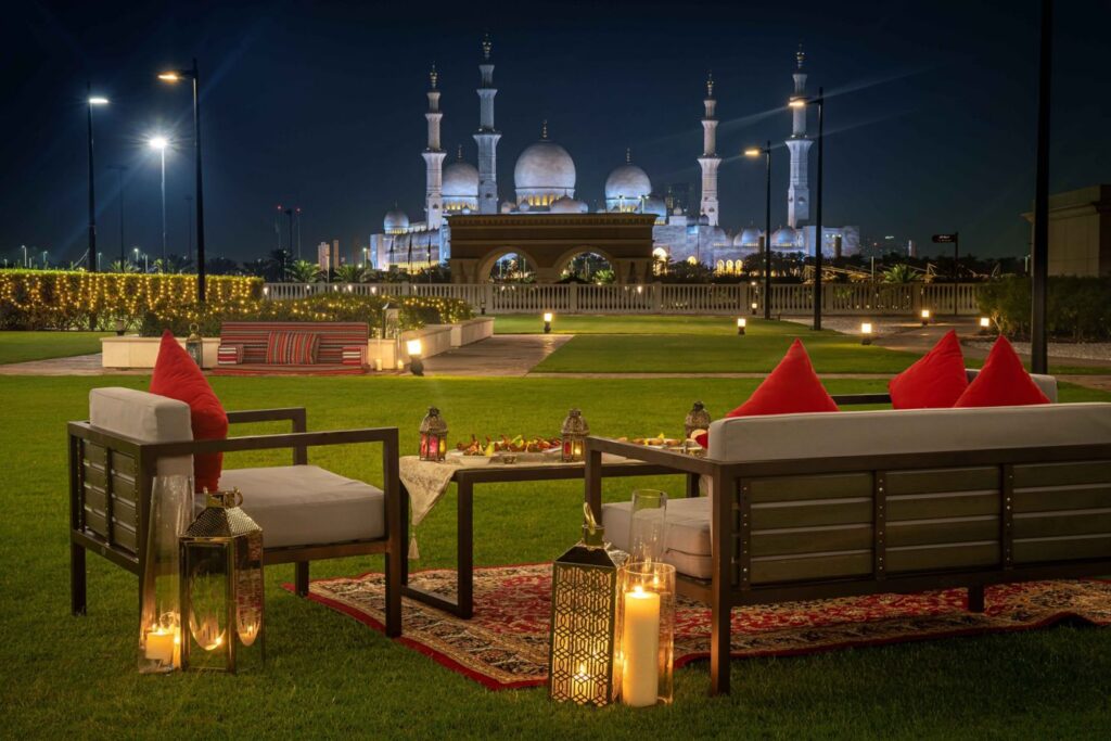 The Ritz-Carlton Abu Dhabi with Mosque in distance