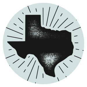 Black silhouette of Texas state