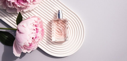 Pink flower and perfume