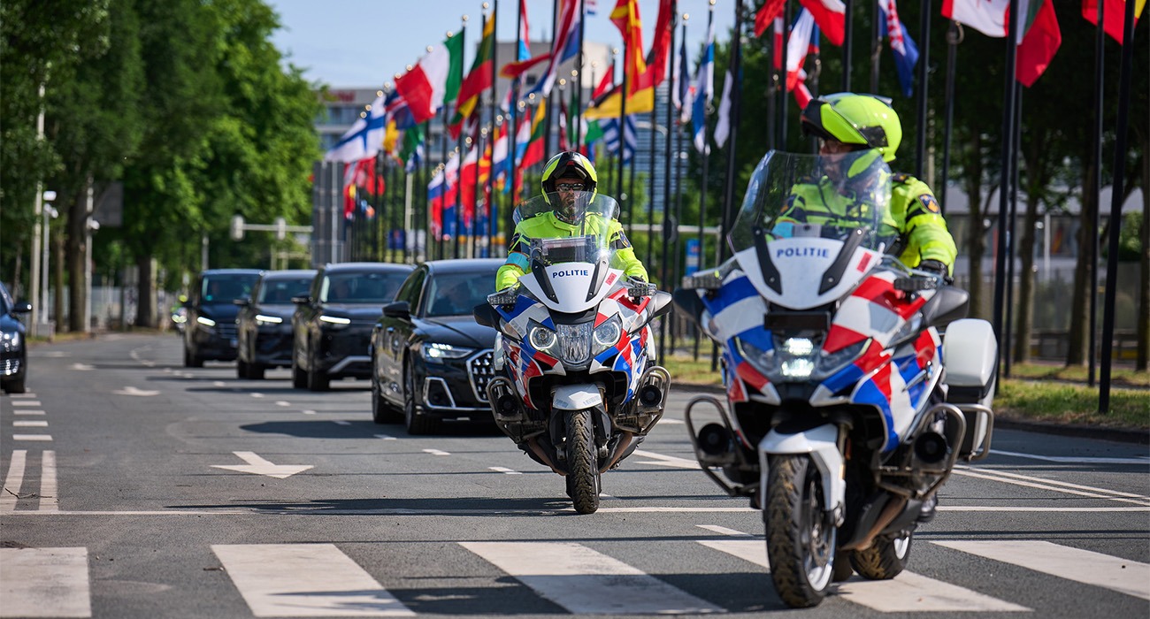 NATO Summit police on motorcycles