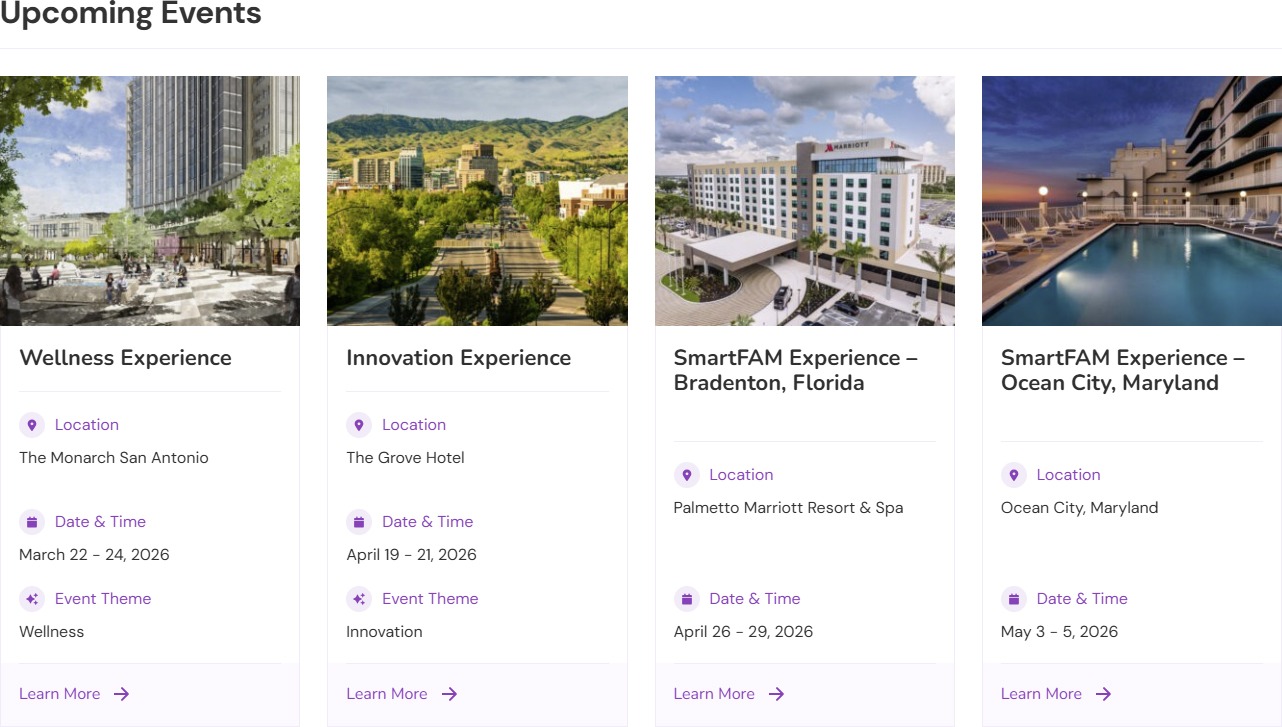 Upcoming events placeholder