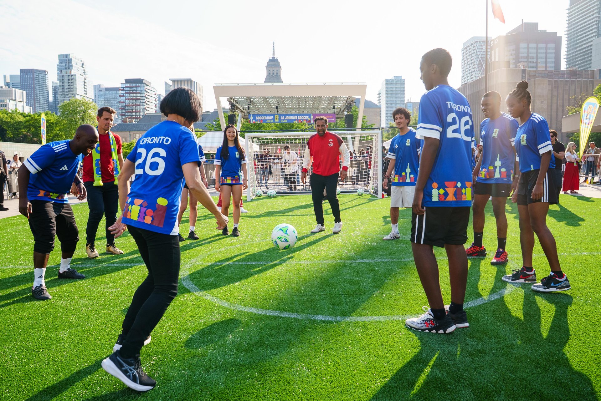 Kids playing soccer