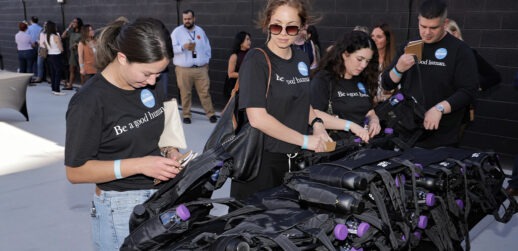 People assembling care kits