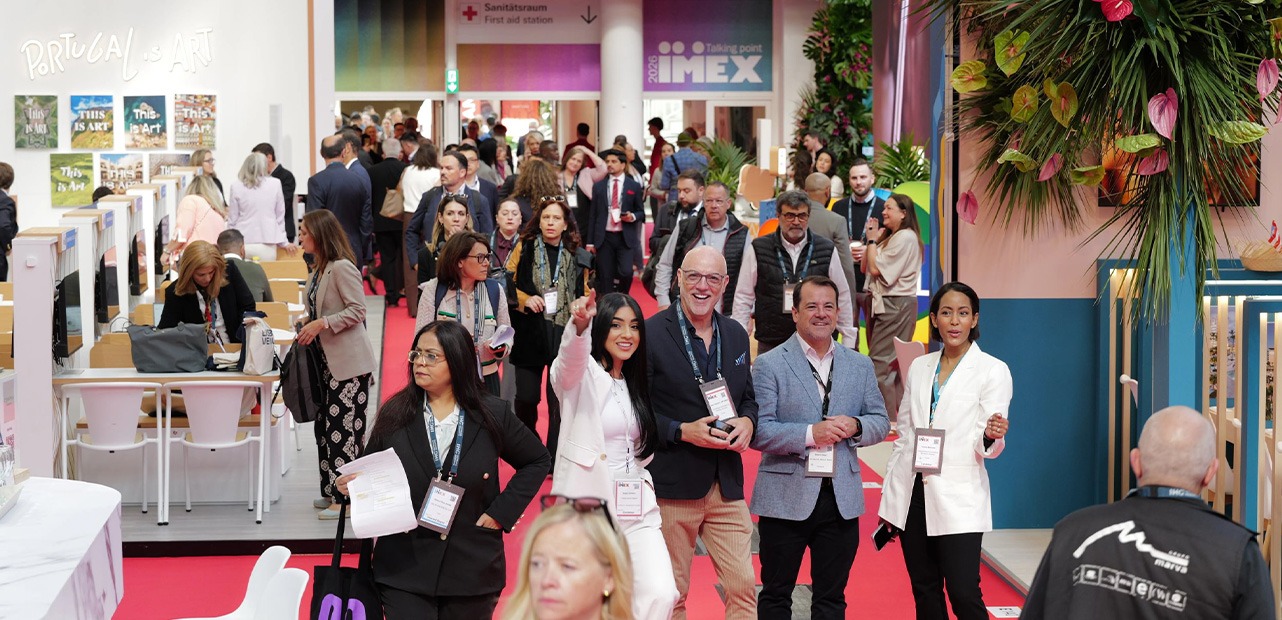 Businesspeople at IMEX Frankfurt show opening