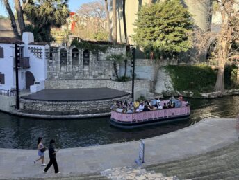 A boat on San Antonio River Walk