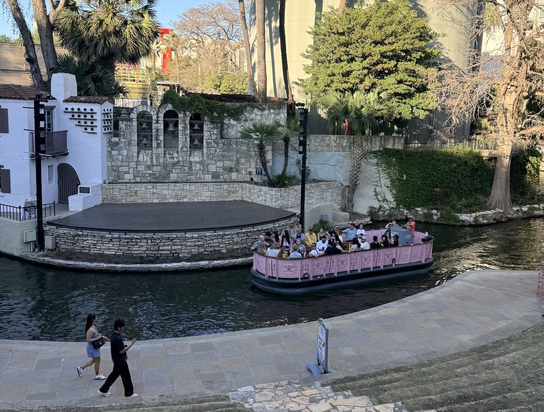 A boat on San Antonio River Walk