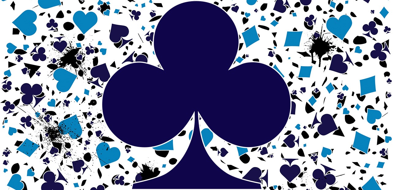 Blue clubs card shape