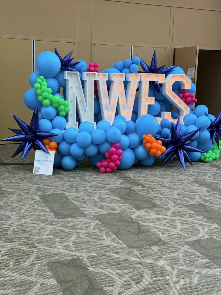 Northwest Event Show NWES sign with baloons