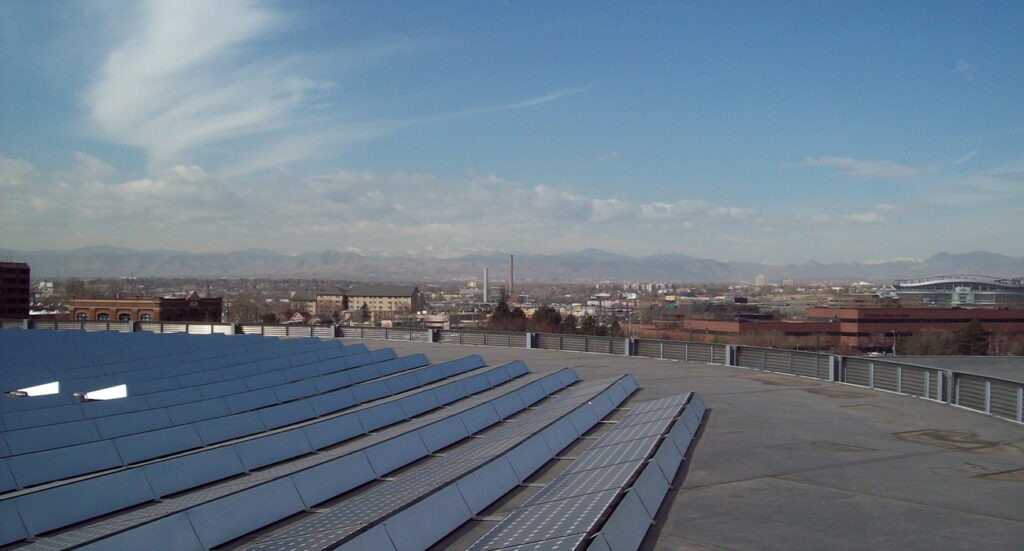Colorado Convention Center roof with solar panels