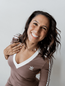 Angela Gargano in brown shirt