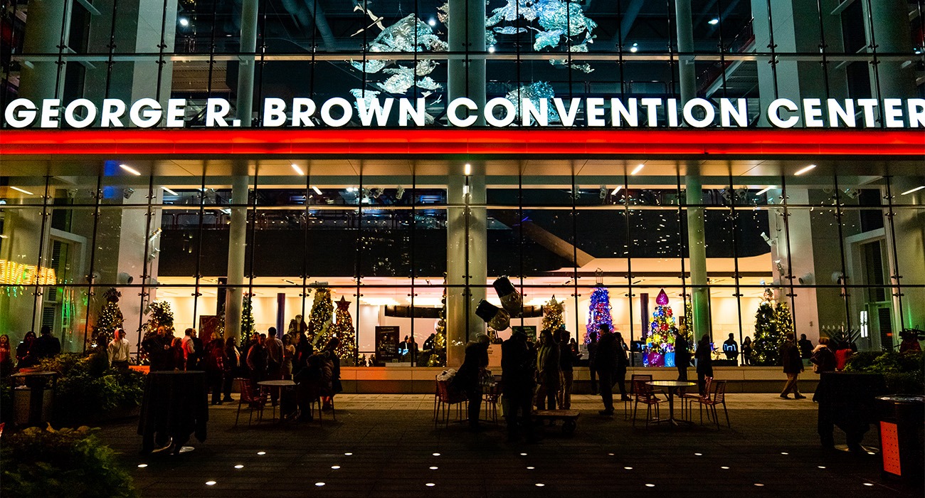 People meeting at Avenida Deck at George R. Brown Convention Center